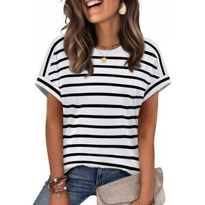 Womens Tops Summer Outfits Spring Clothing Short Sleeve Tshirts Shirts
